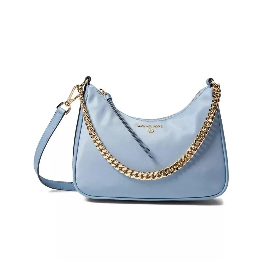 Michael Kors Jet Set Charm Medium Nylon Gabardine Crossbody Bag Chambray